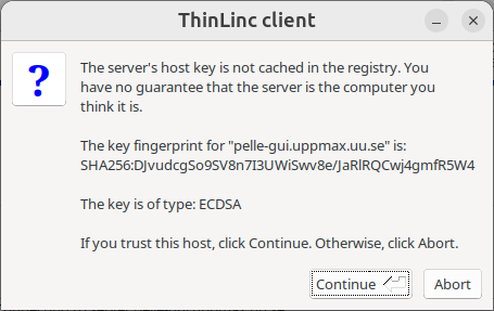 Pelle ThinLinc fingerprint