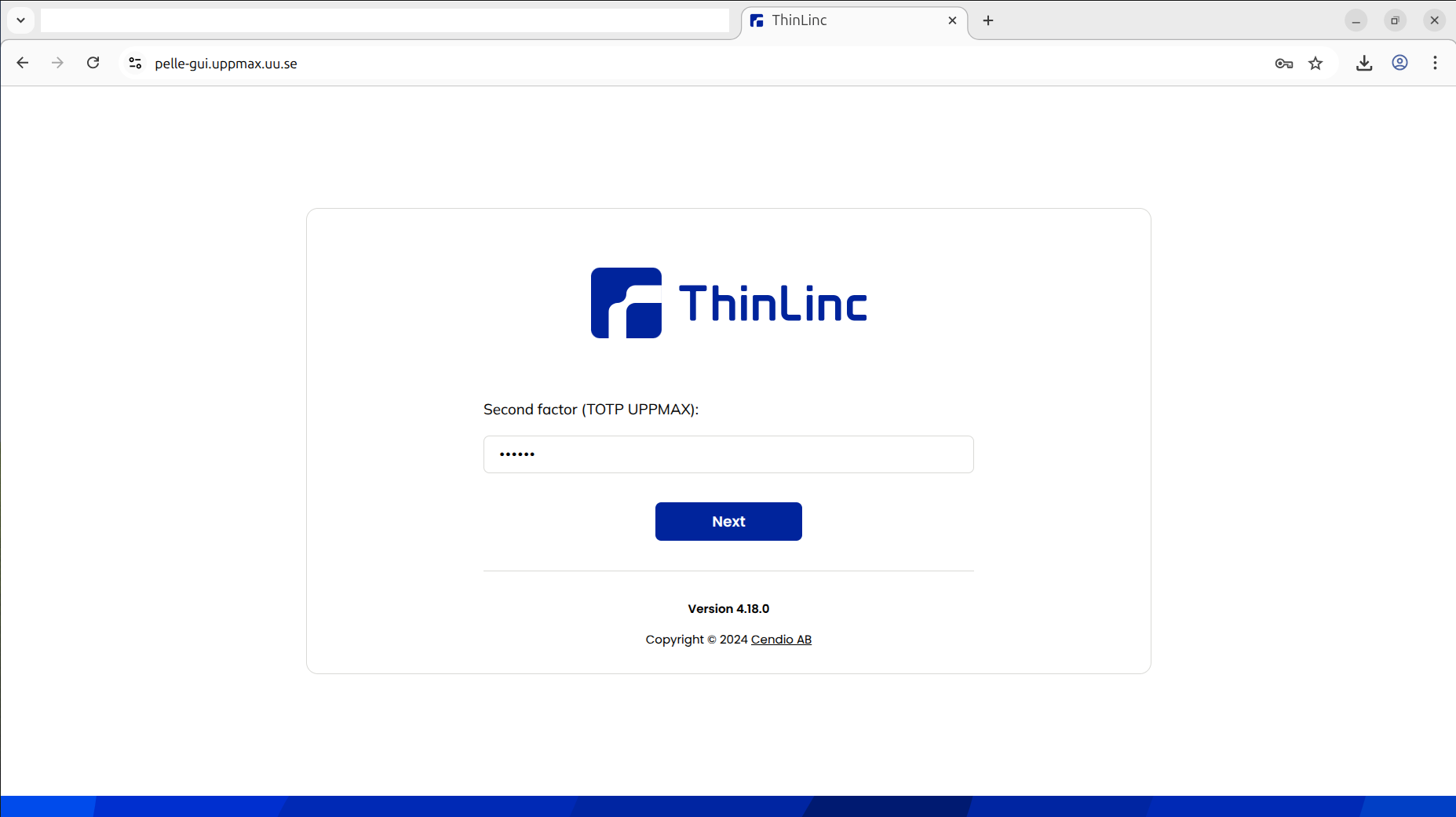 Pelle website login screen with details