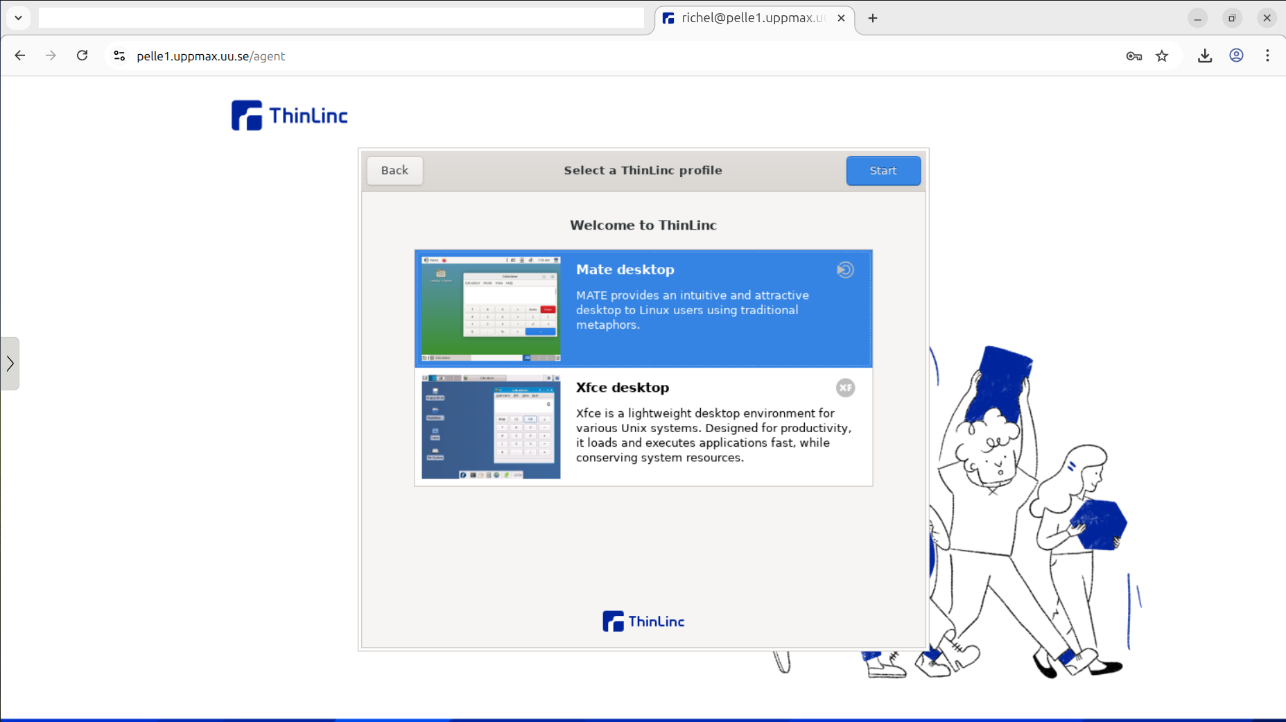 Pelle website login screen with details