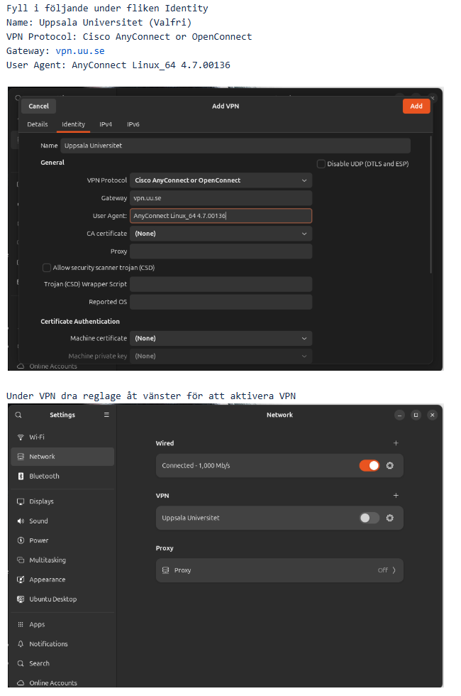 Setup a VPN from Uppsala University for Linux 2