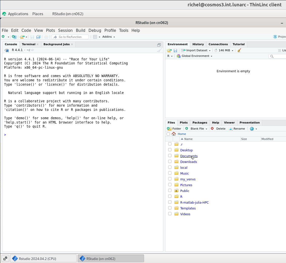 RStudio on COSMOS