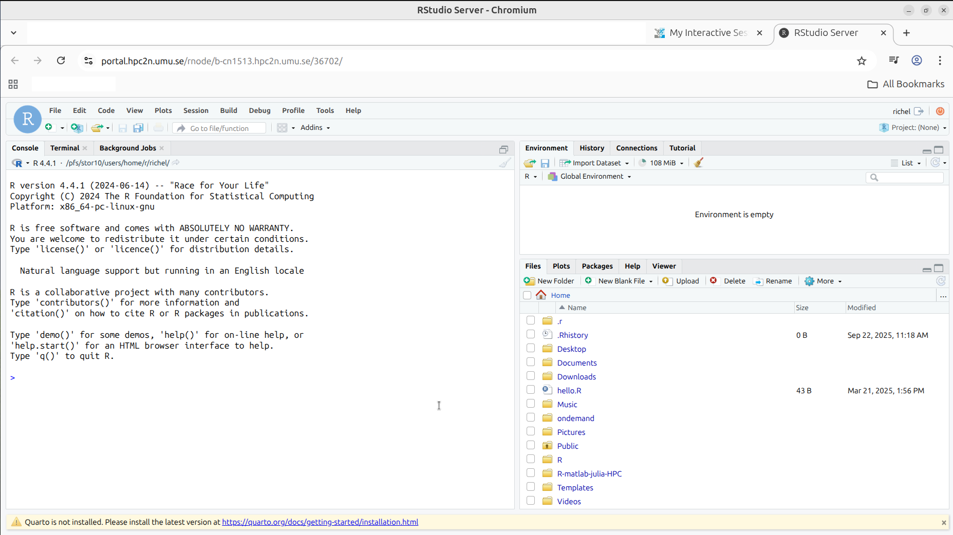 RStudio on Kebnekaise