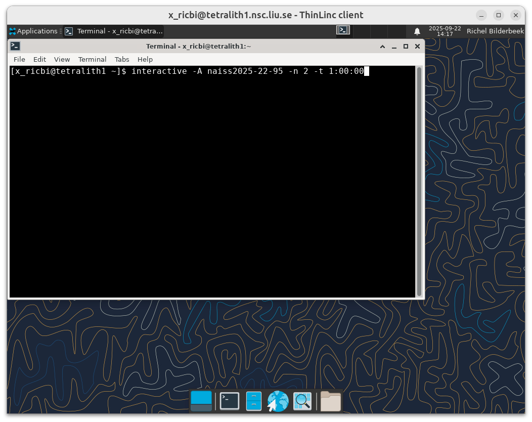 Paste the command into the terminal