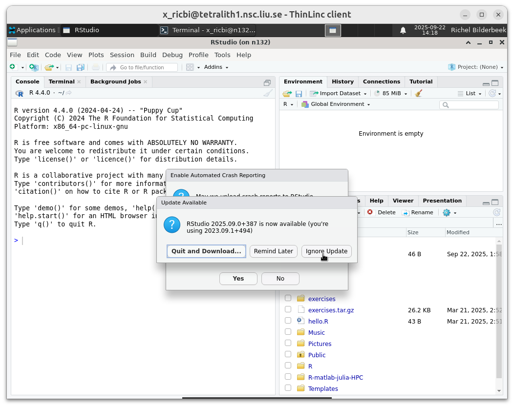 Click 'Ignore Update'