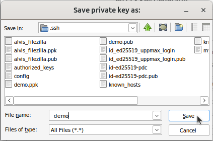 Save the private key