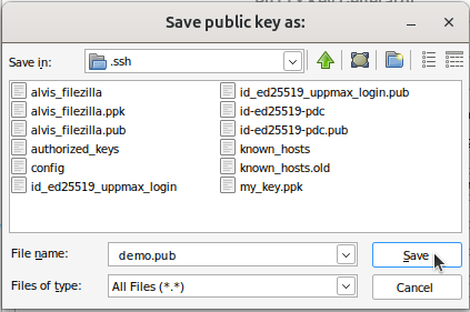 Save the public key